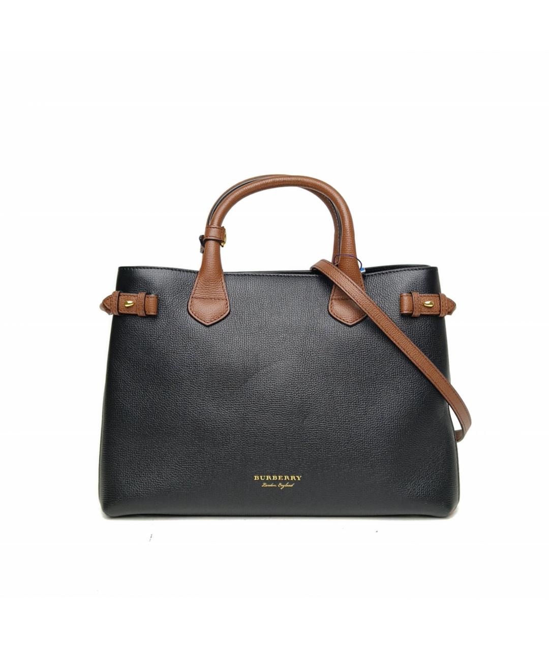 BURBERRY Черная кожаная сумка через плечо, фото 1