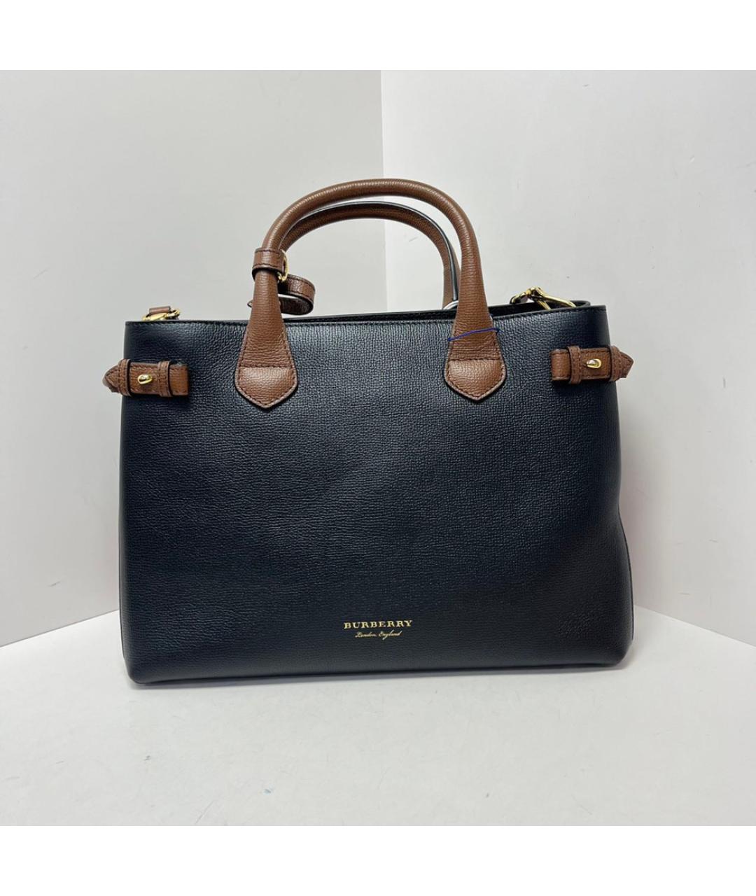 BURBERRY Черная кожаная сумка через плечо, фото 8