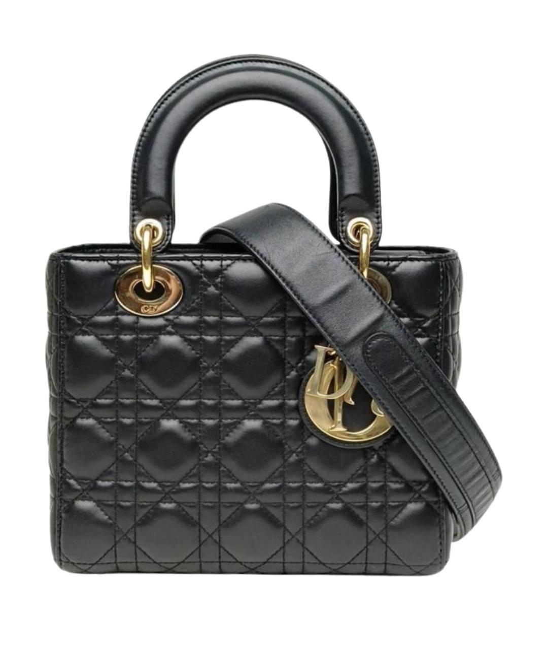 CHRISTIAN DIOR Черная сумка с короткими ручками из лакированной кожи, фото 1