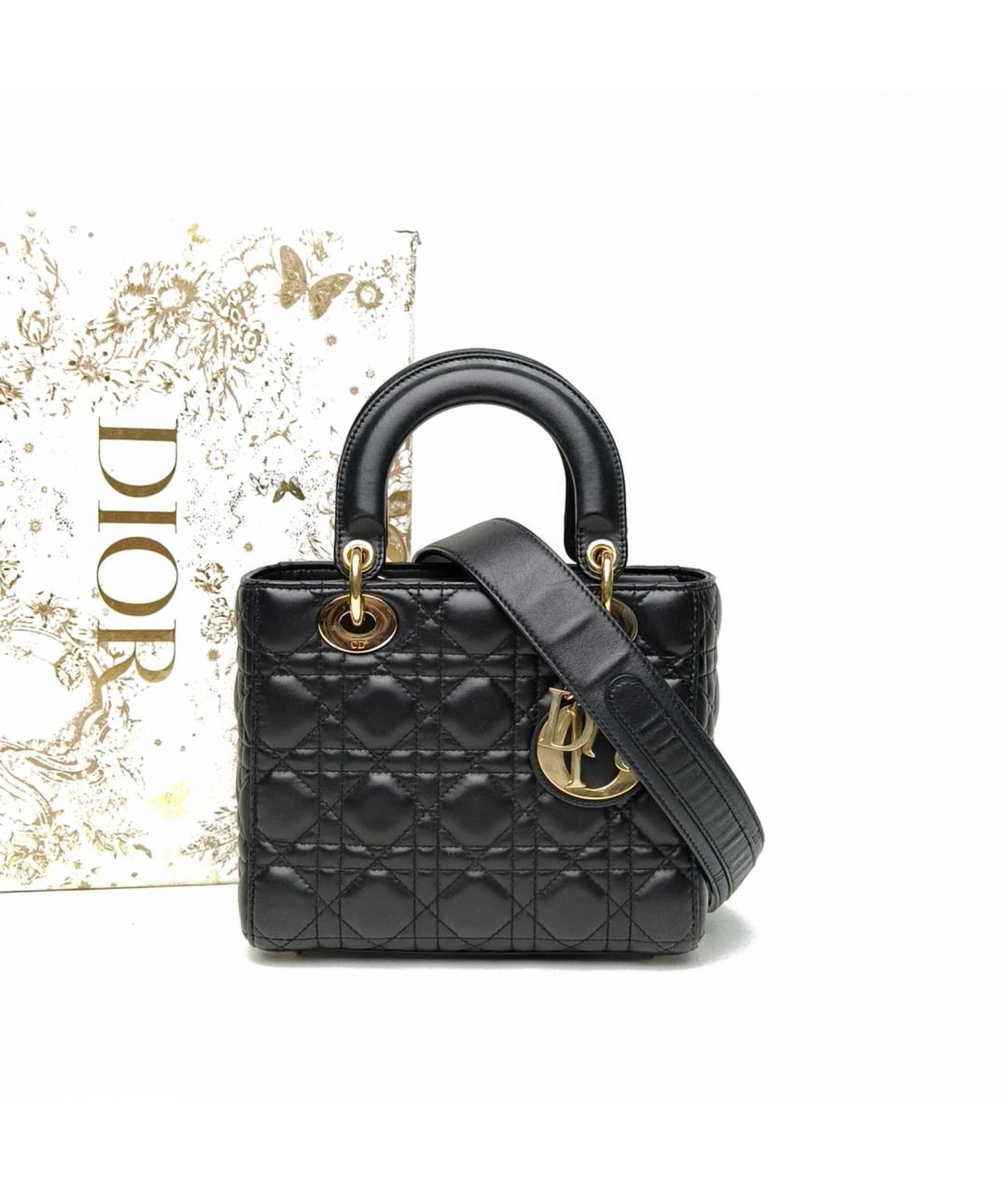 CHRISTIAN DIOR Черная сумка с короткими ручками из лакированной кожи, фото 9