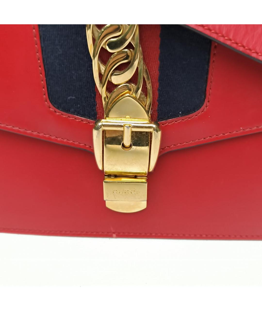 GUCCI Красная кожаная сумка через плечо, фото 8