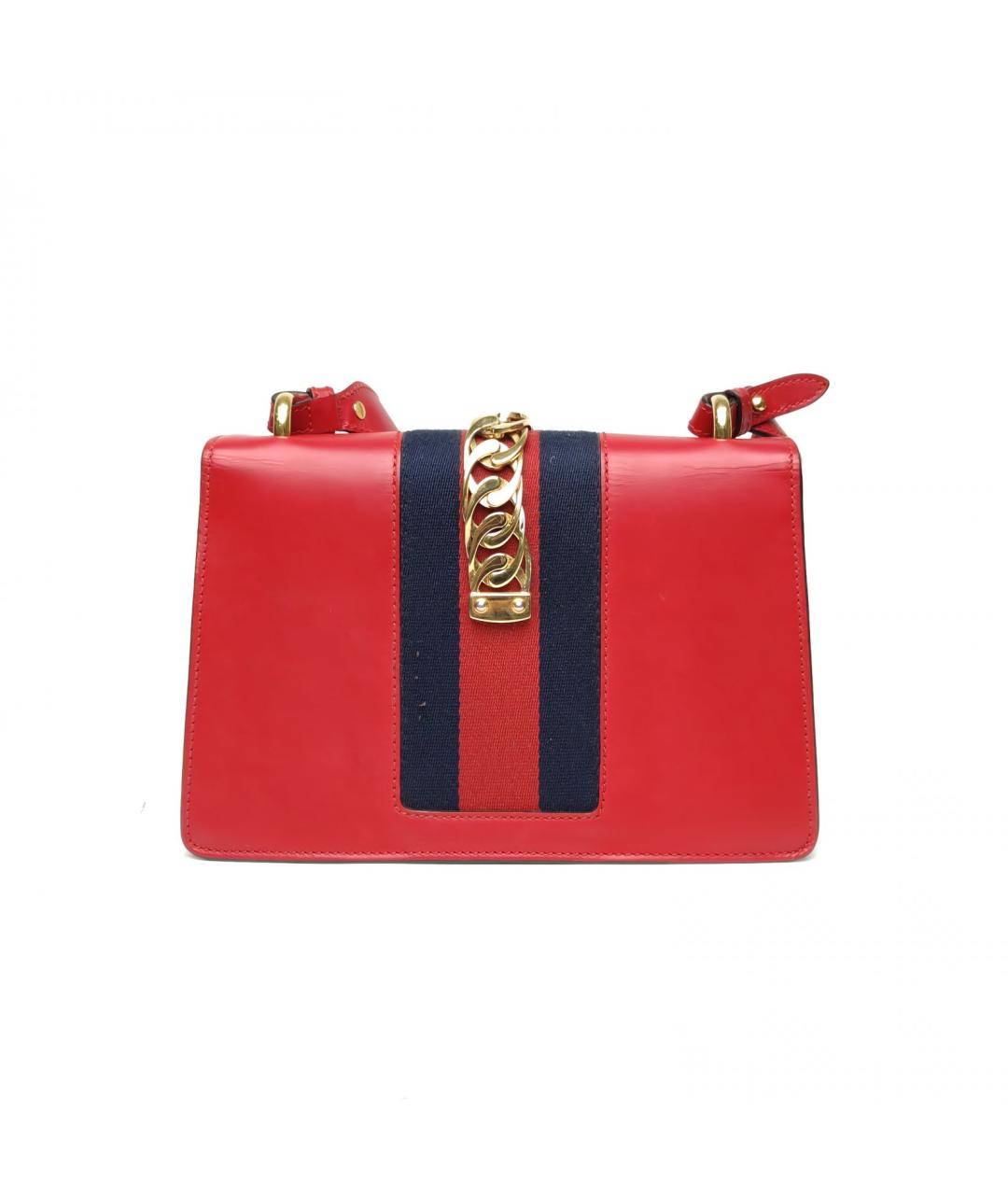 GUCCI Красная кожаная сумка через плечо, фото 4