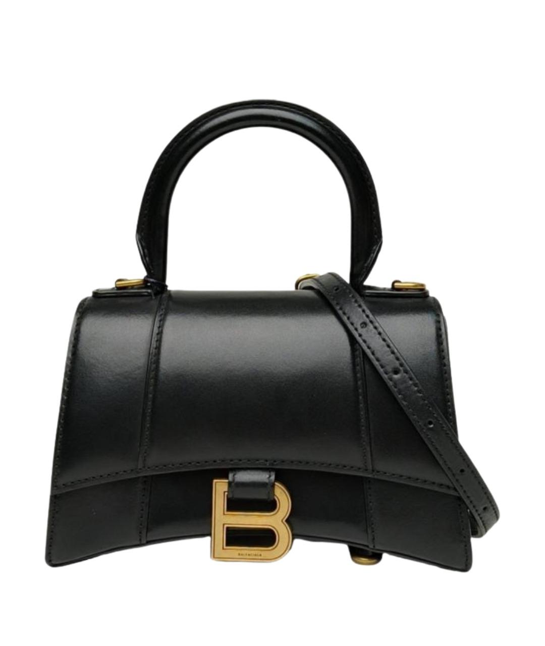 BALENCIAGA Черная кожаная сумка с короткими ручками, фото 1