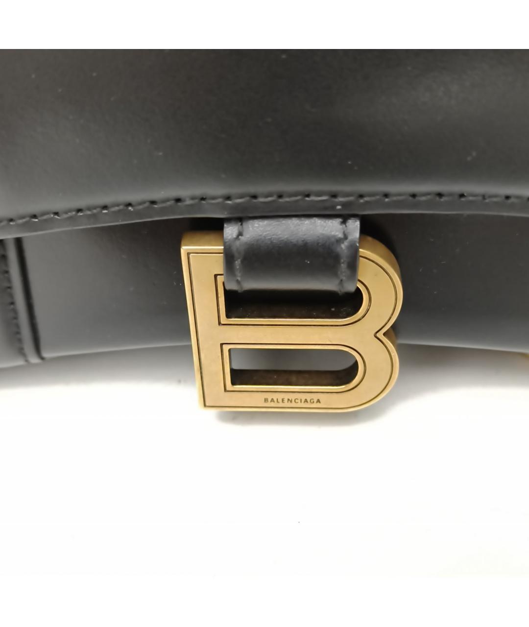 BALENCIAGA Черная кожаная сумка с короткими ручками, фото 6