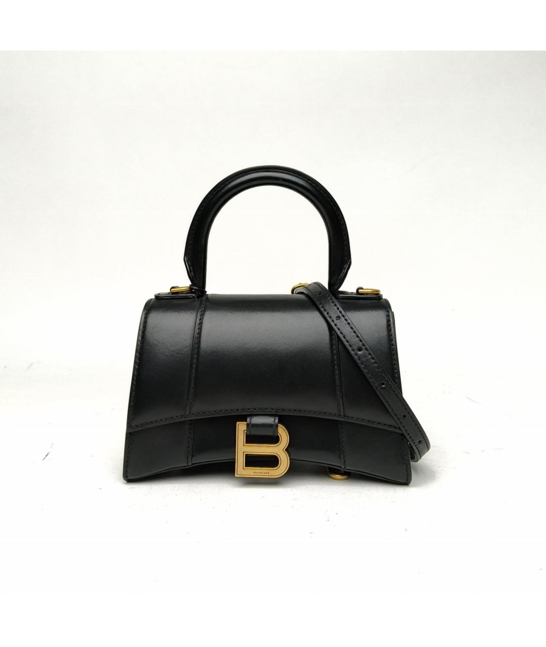 BALENCIAGA Черная кожаная сумка с короткими ручками, фото 2