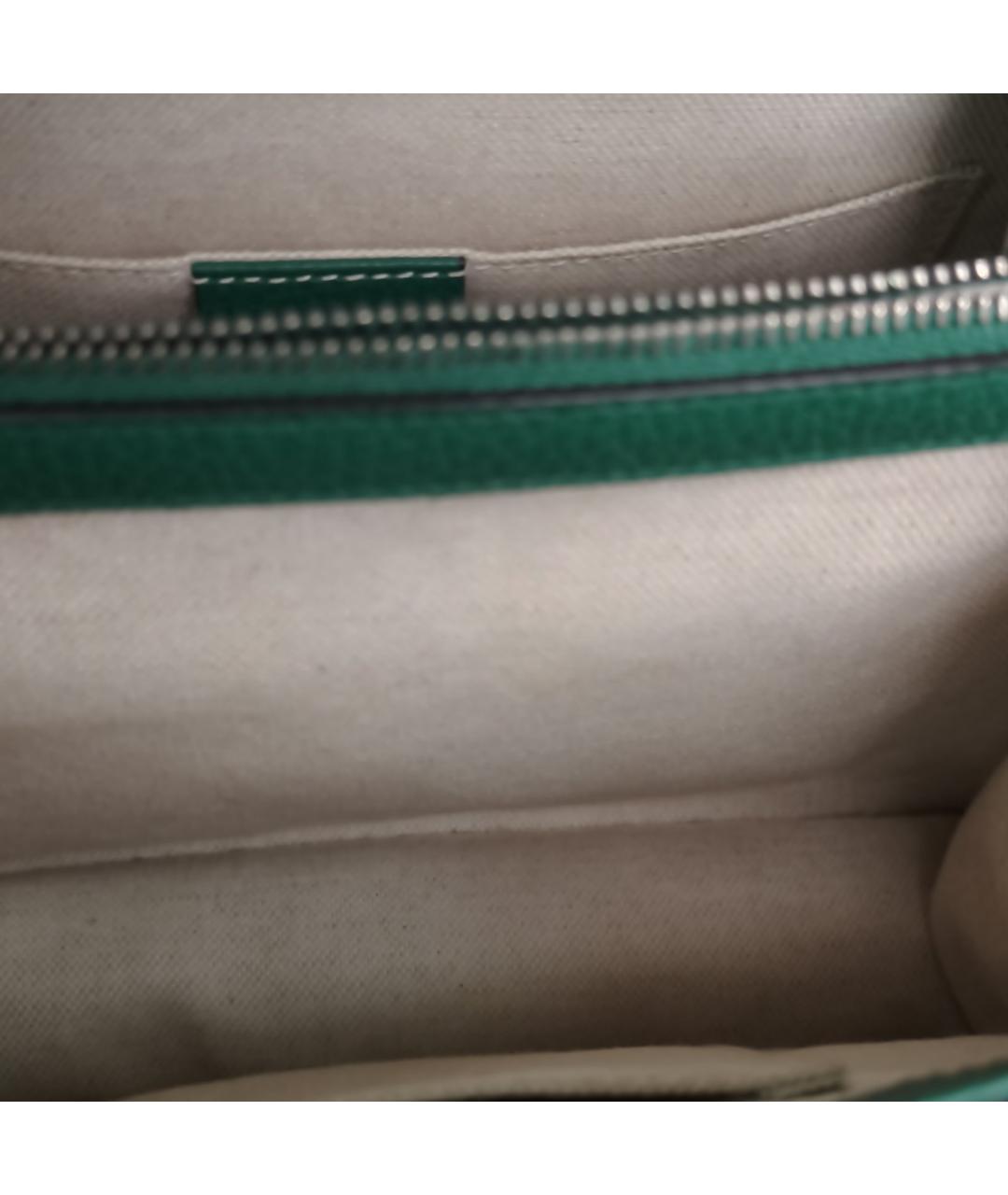 GUCCI Зеленая кожаная сумка с короткими ручками, фото 8