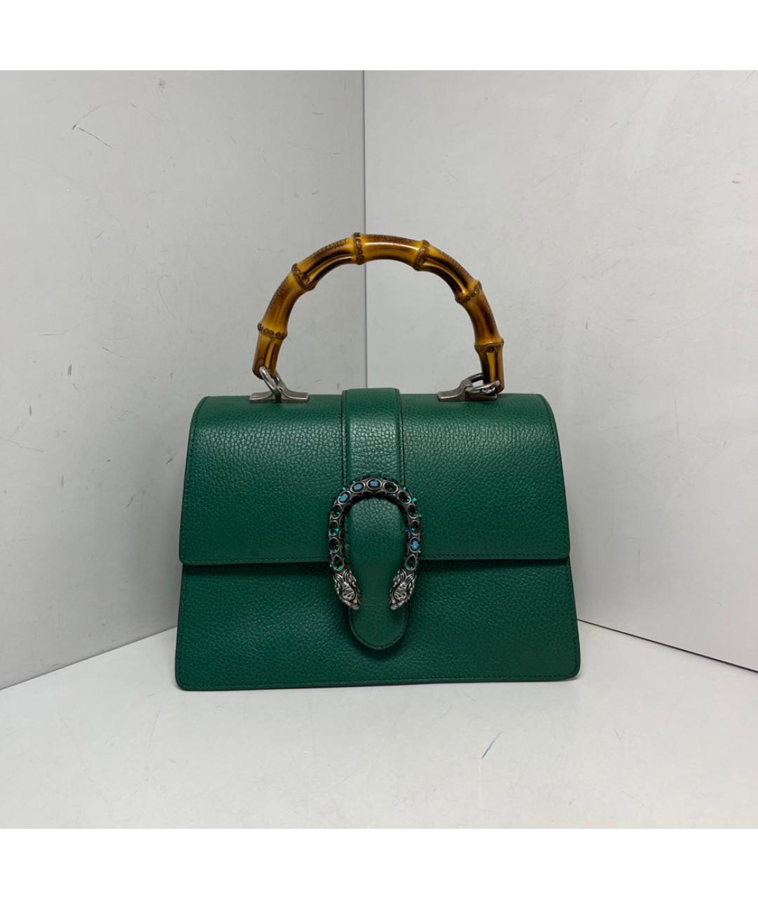 GUCCI Зеленая кожаная сумка с короткими ручками, фото 9