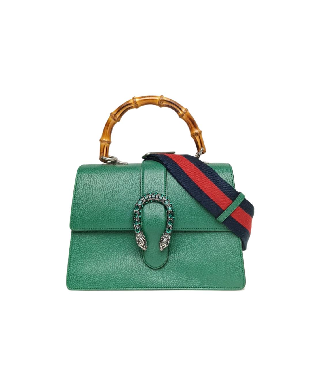 GUCCI Зеленая кожаная сумка с короткими ручками, фото 10