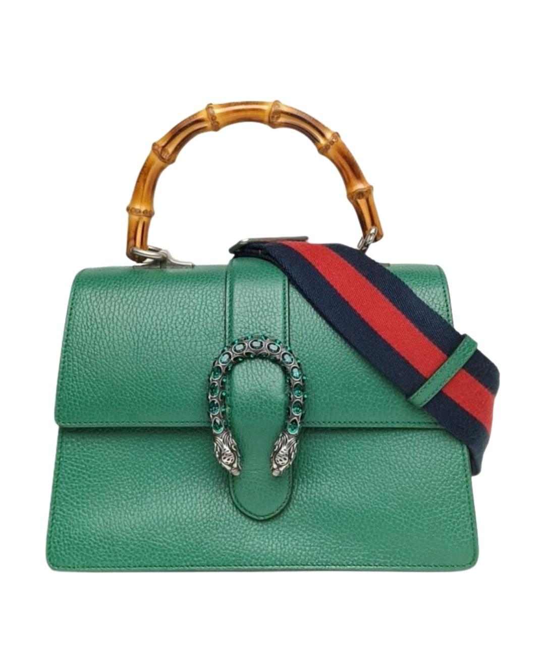 GUCCI Зеленая кожаная сумка с короткими ручками, фото 1