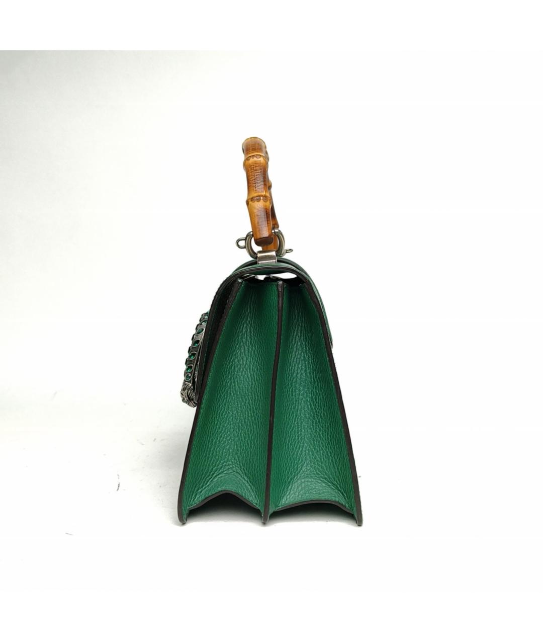 GUCCI Зеленая кожаная сумка с короткими ручками, фото 3