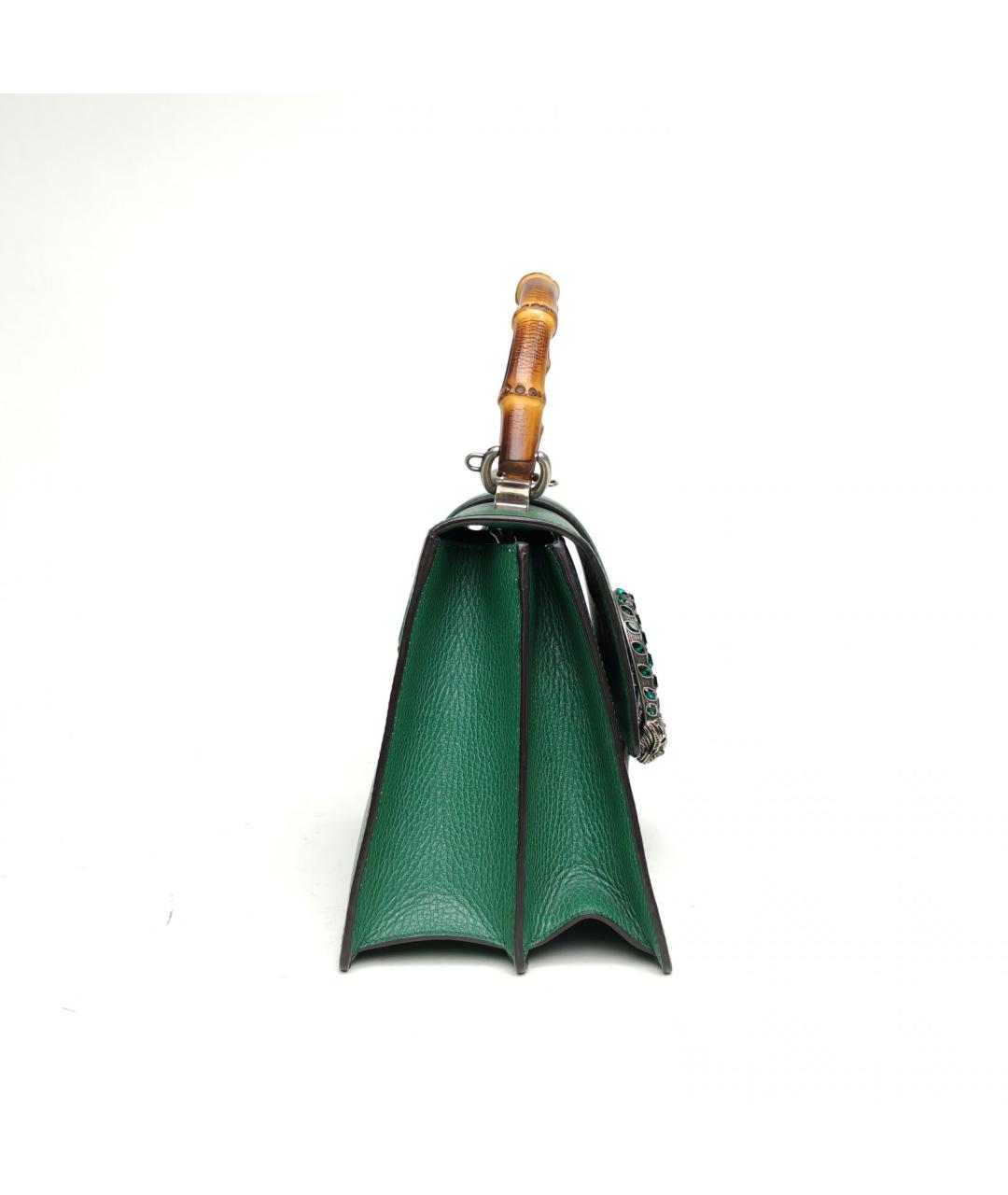 GUCCI Зеленая кожаная сумка с короткими ручками, фото 5