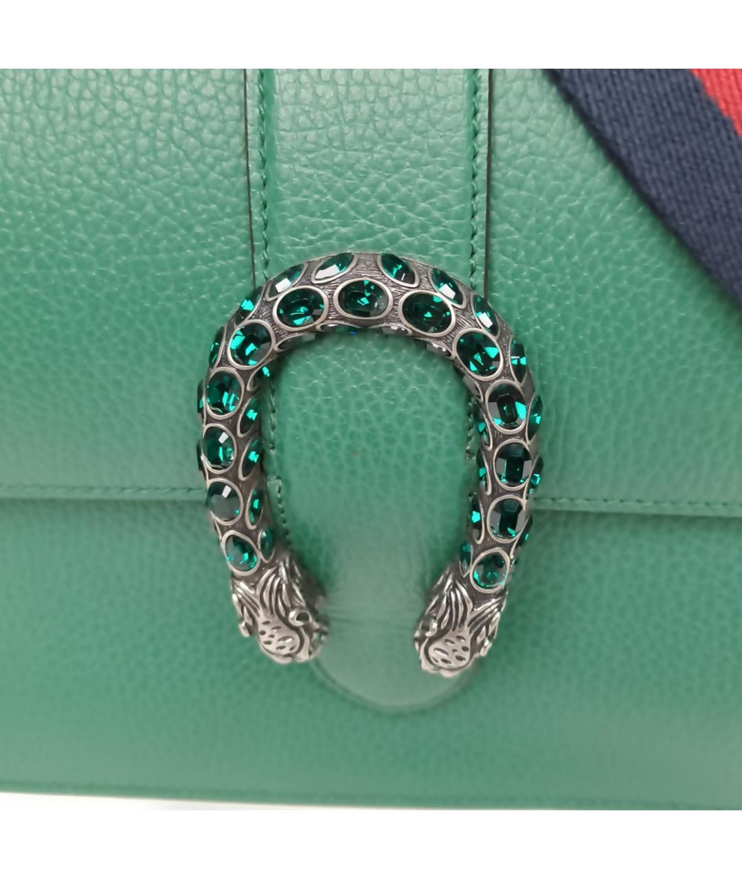 GUCCI Зеленая кожаная сумка с короткими ручками, фото 7