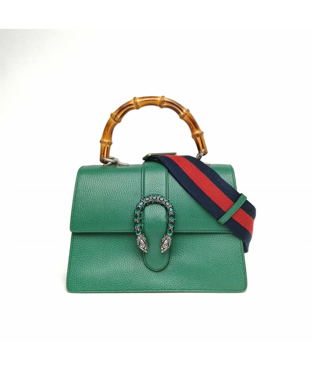 GUCCI Зеленая кожаная сумка с короткими ручками, фото 2