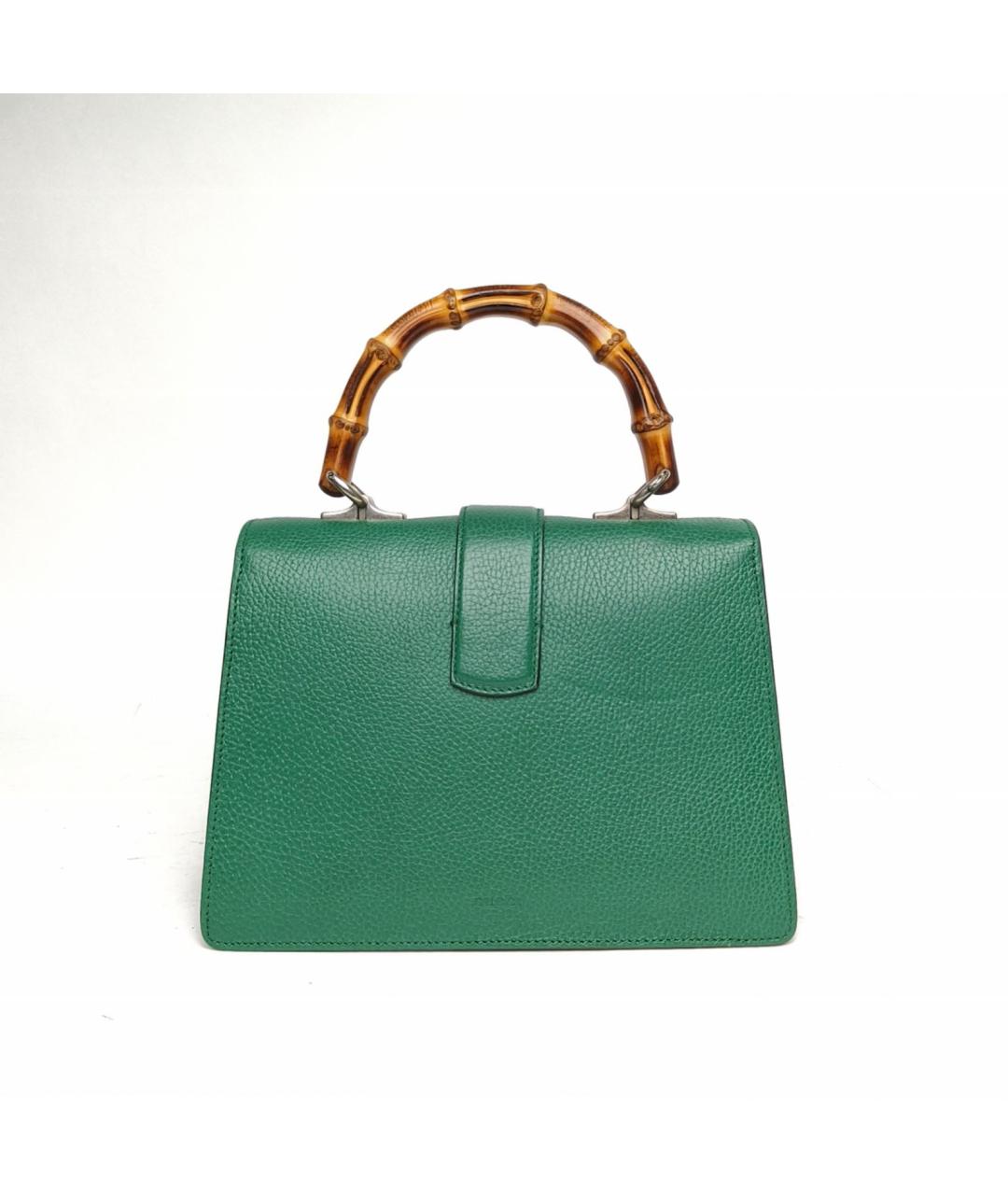 GUCCI Зеленая кожаная сумка с короткими ручками, фото 4