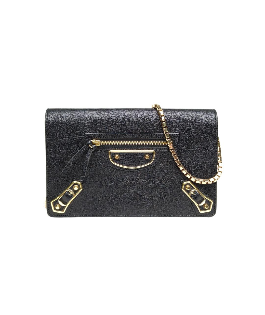 BALENCIAGA Черная кожаная сумка через плечо, фото 10