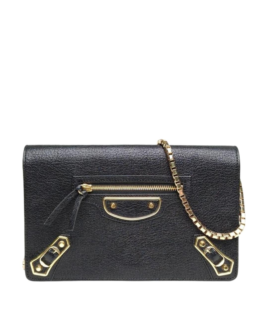 BALENCIAGA Черная кожаная сумка через плечо, фото 1