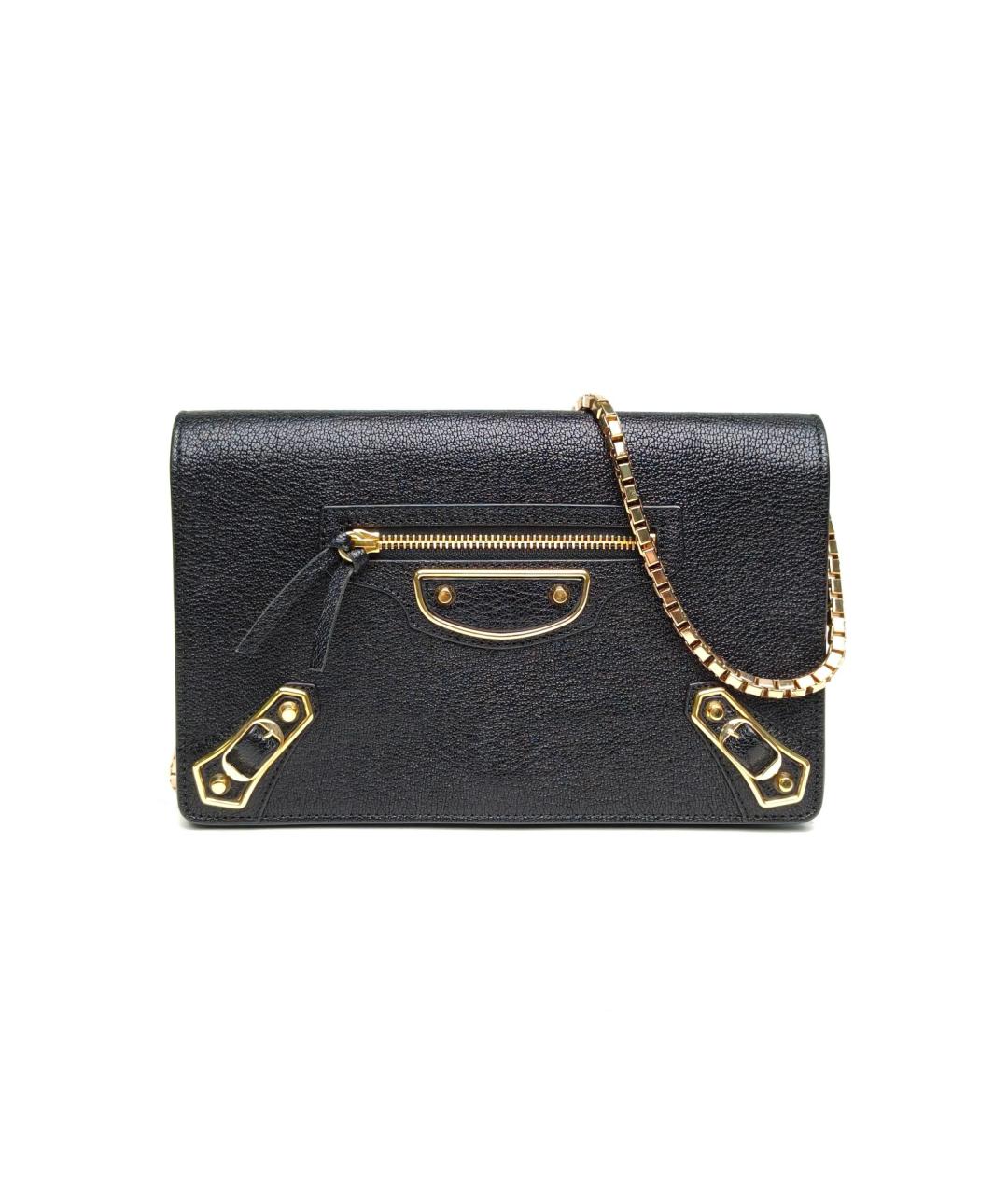 BALENCIAGA Черная кожаная сумка через плечо, фото 2