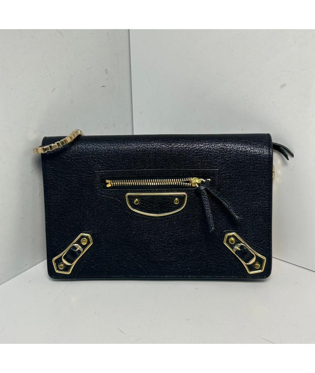 BALENCIAGA Черная кожаная сумка через плечо, фото 9