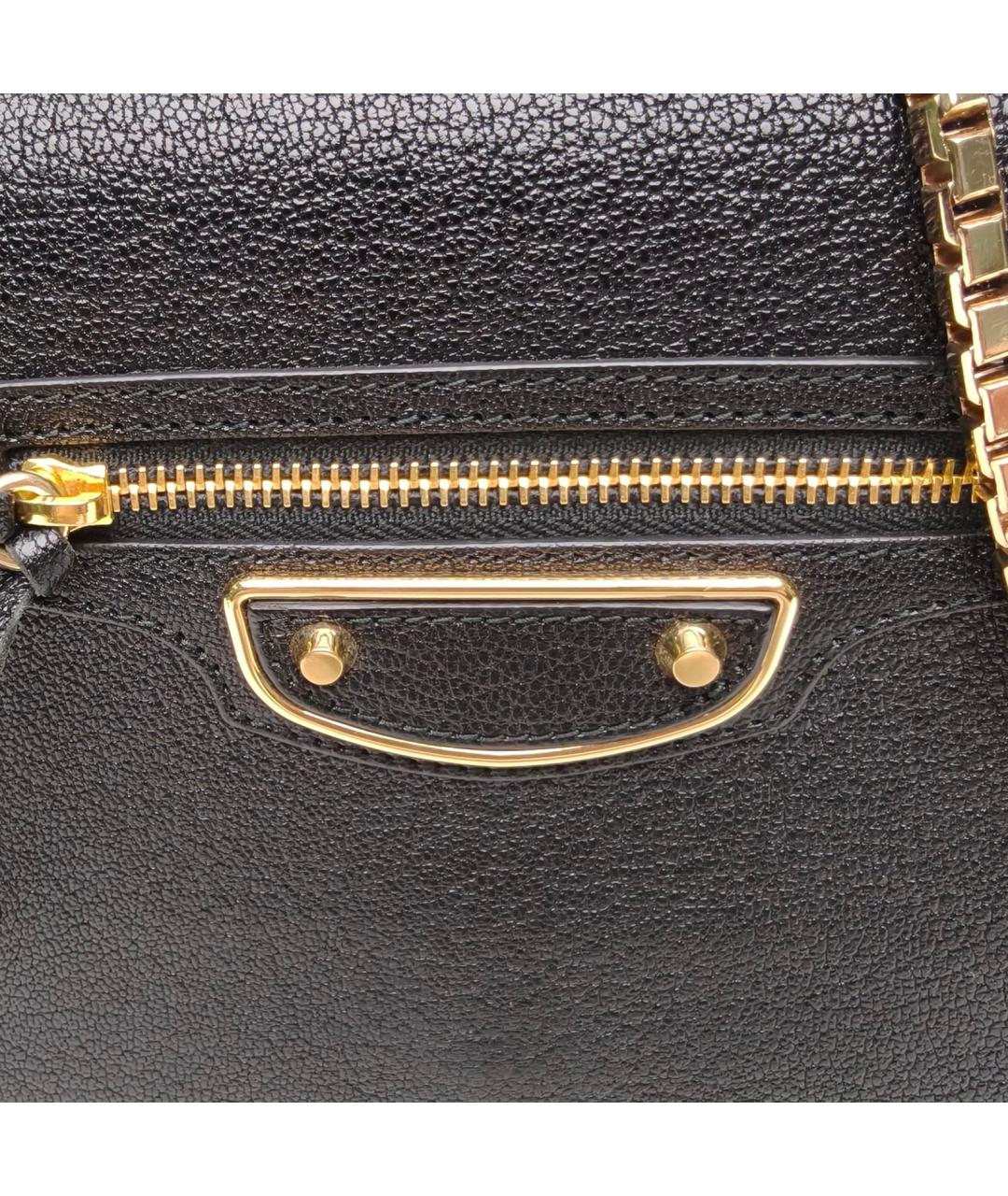 BALENCIAGA Черная кожаная сумка через плечо, фото 8