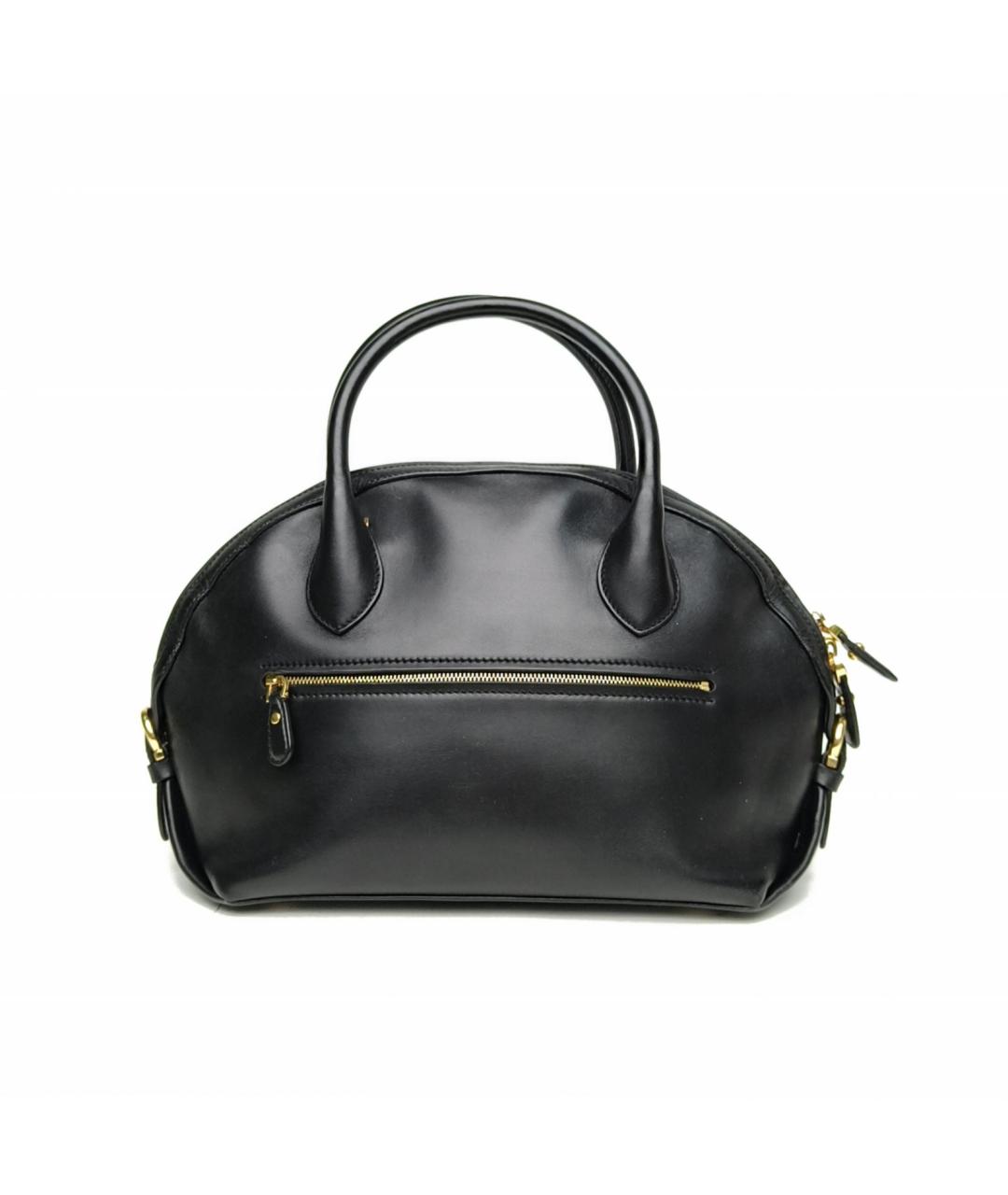 FERRAGAMO Черная кожаная сумка с короткими ручками, фото 4