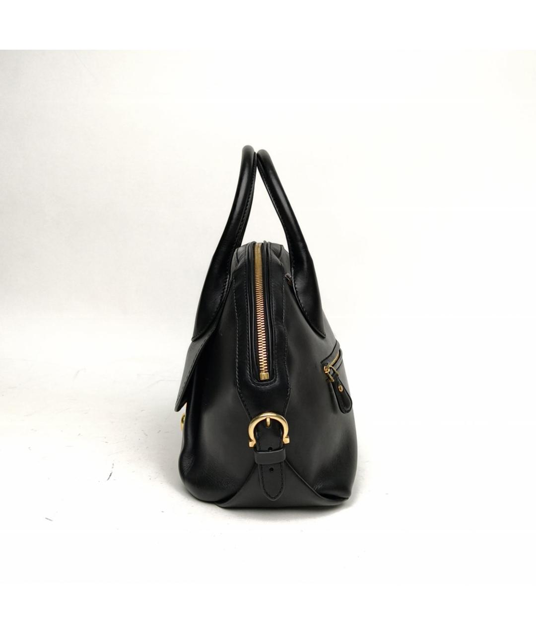 FERRAGAMO Черная кожаная сумка с короткими ручками, фото 3