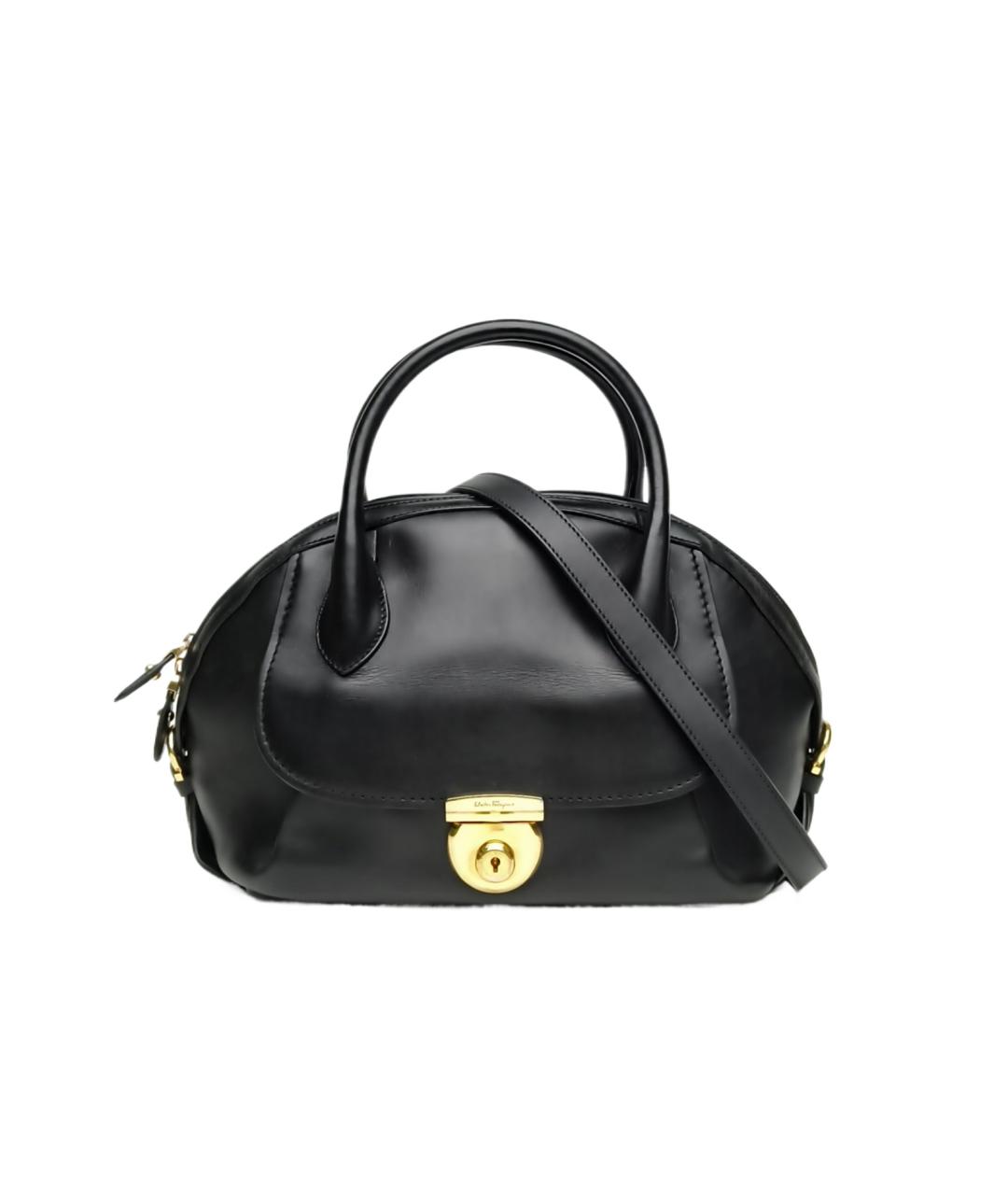 FERRAGAMO Черная кожаная сумка с короткими ручками, фото 10