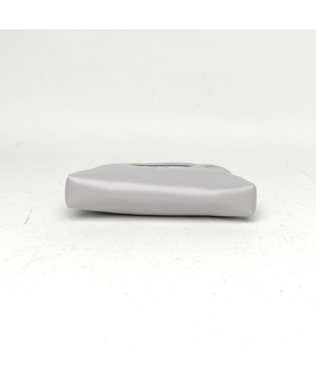 CHANEL Серая кожаная сумка с короткими ручками, фото 6