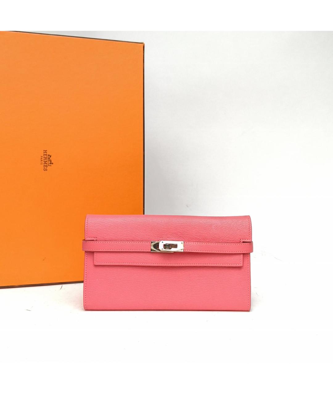 HERMES Розовый кошелек, фото 9