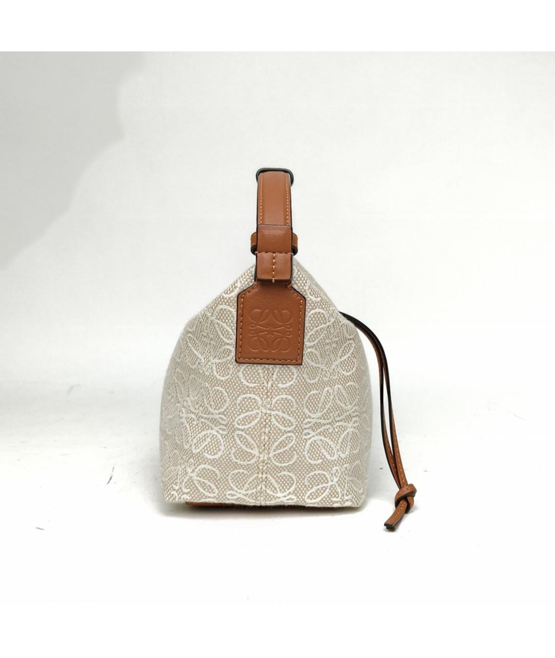 LOEWE Бежевая сумка с короткими ручками, фото 5