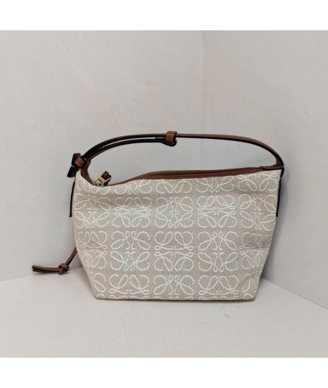 LOEWE Бежевая сумка с короткими ручками, фото 8