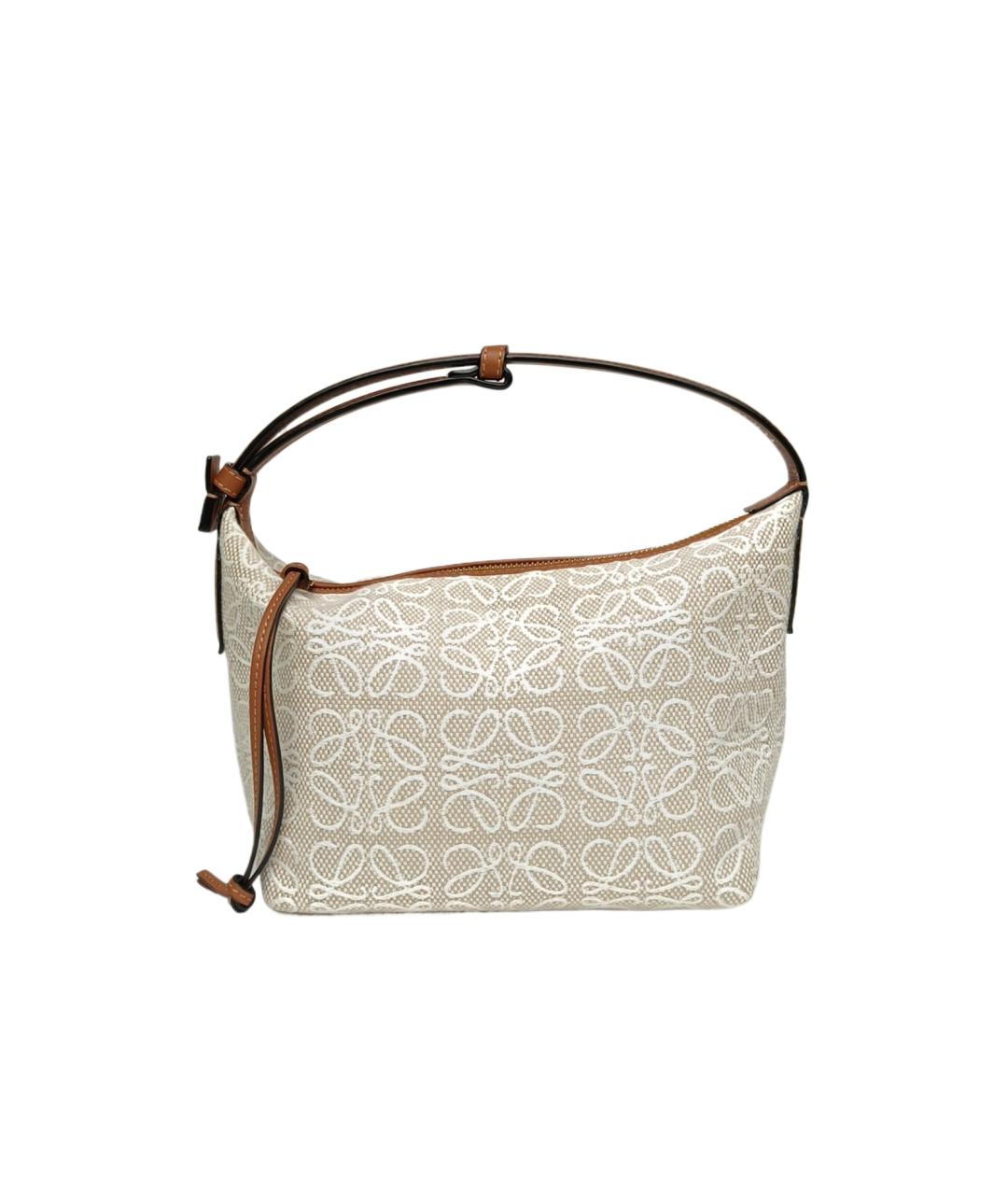 LOEWE Бежевая сумка с короткими ручками, фото 10