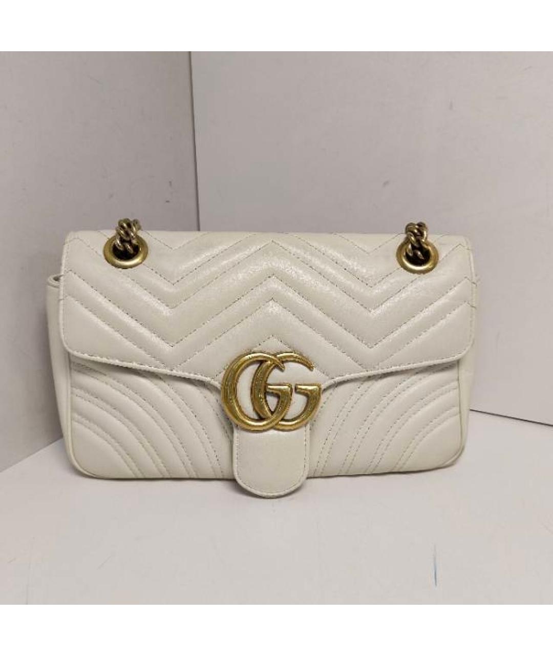 GUCCI Белая кожаная сумка через плечо, фото 9