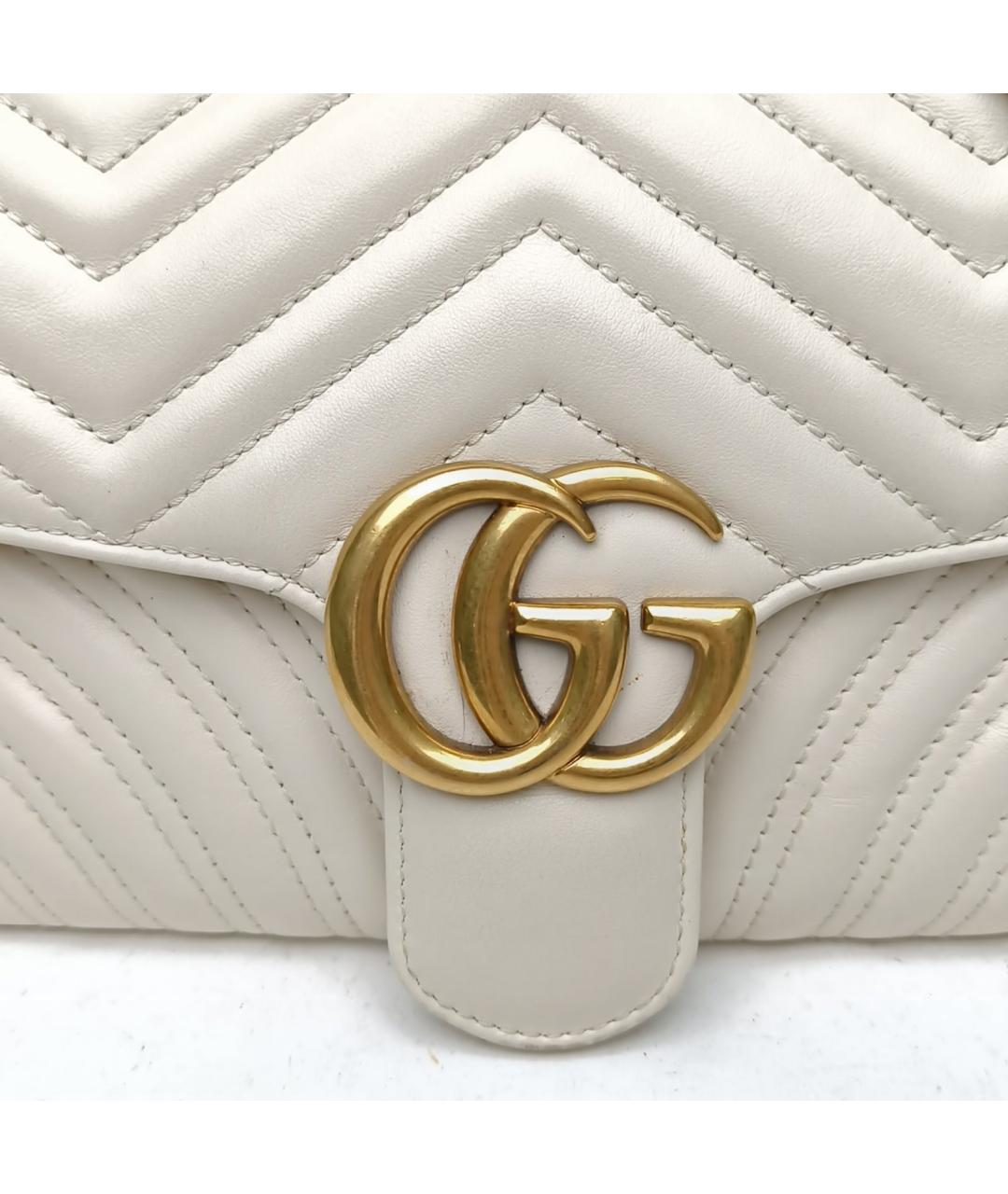 GUCCI Белая кожаная сумка через плечо, фото 8