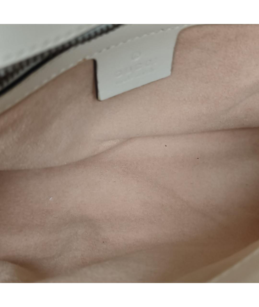 GUCCI Белая кожаная сумка через плечо, фото 7