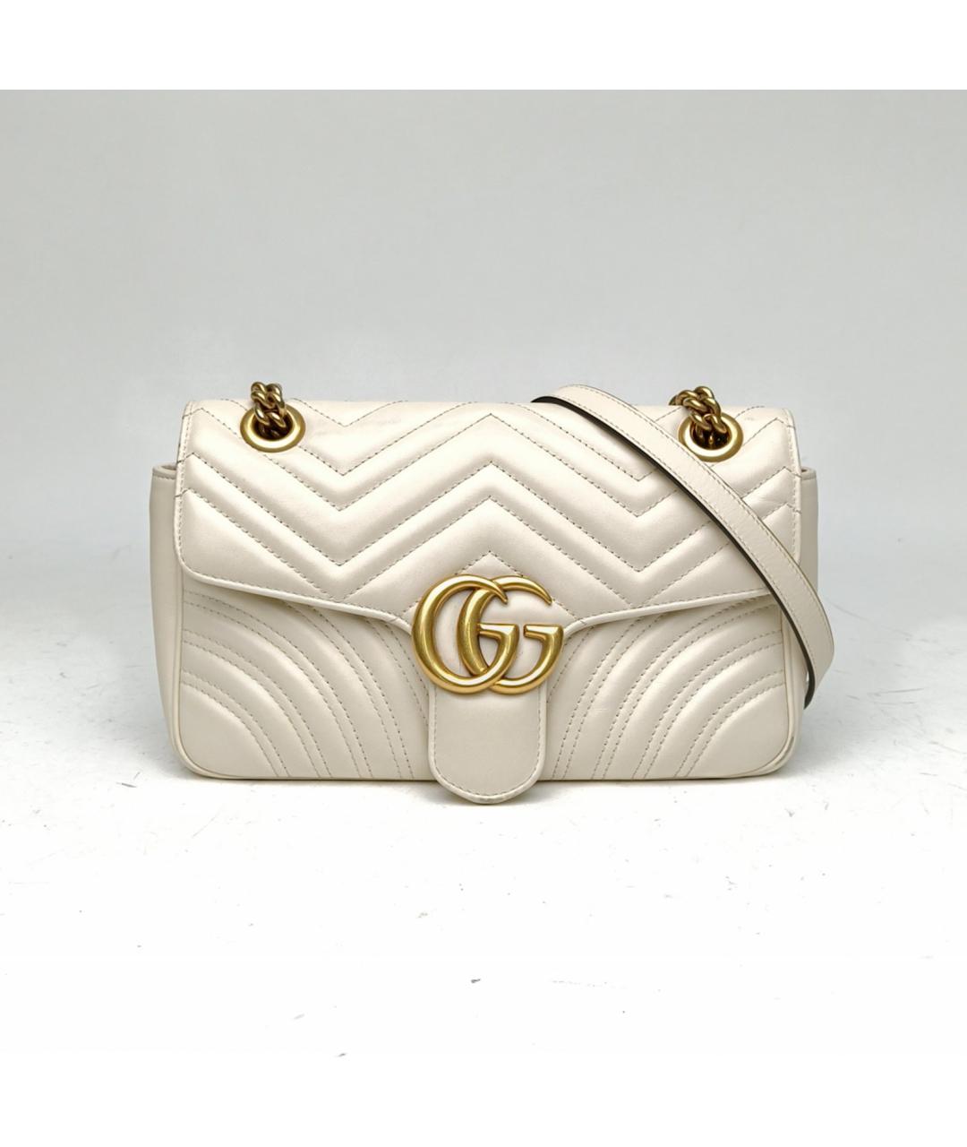 GUCCI Белая кожаная сумка через плечо, фото 2