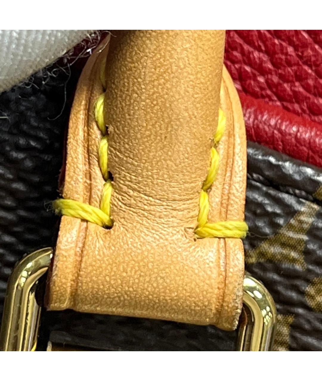 LOUIS VUITTON Коричневая кожаная сумка тоут, фото 9