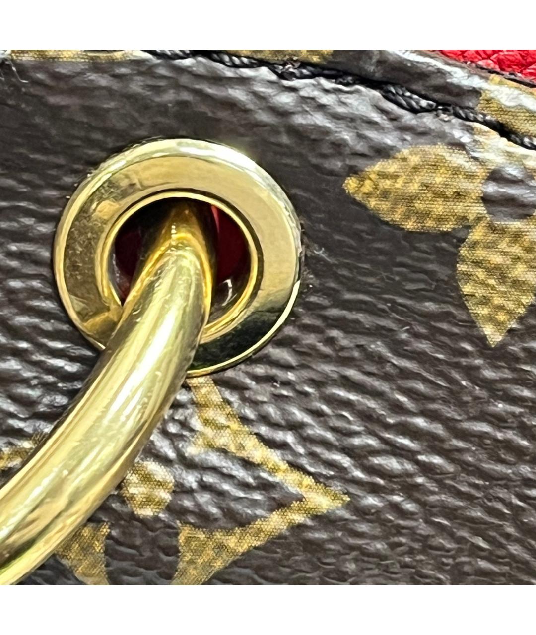 LOUIS VUITTON Коричневая кожаная сумка тоут, фото 7