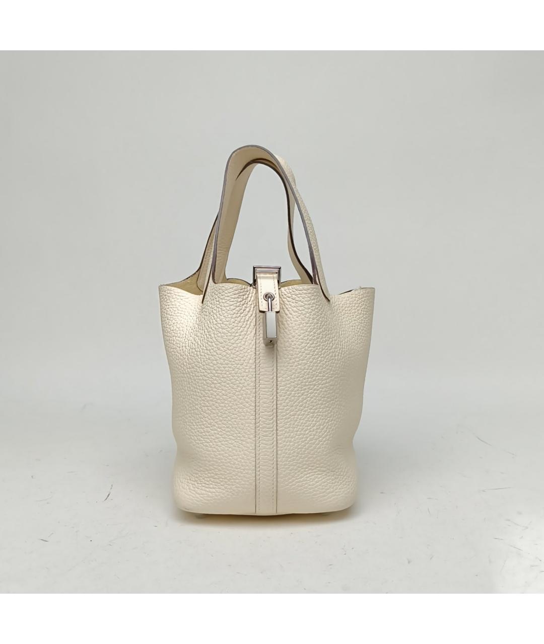 HERMES Бежевая сумка с короткими ручками, фото 2
