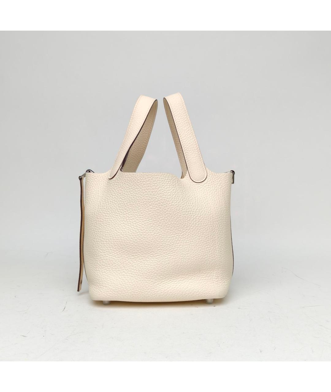 HERMES Бежевая сумка с короткими ручками, фото 5