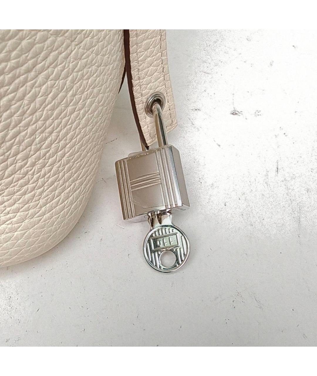 HERMES Бежевая сумка с короткими ручками, фото 8