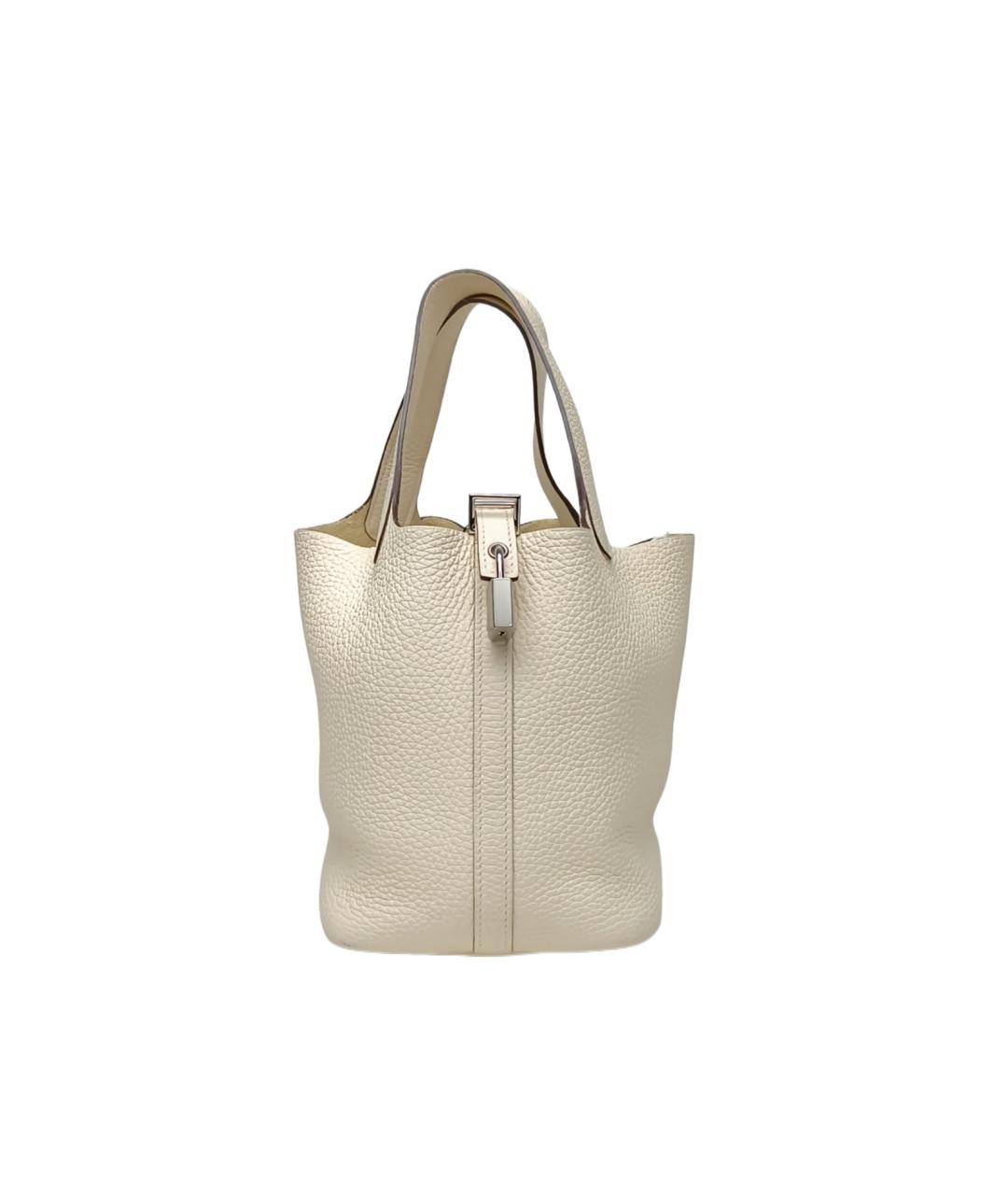 HERMES Бежевая сумка с короткими ручками, фото 10