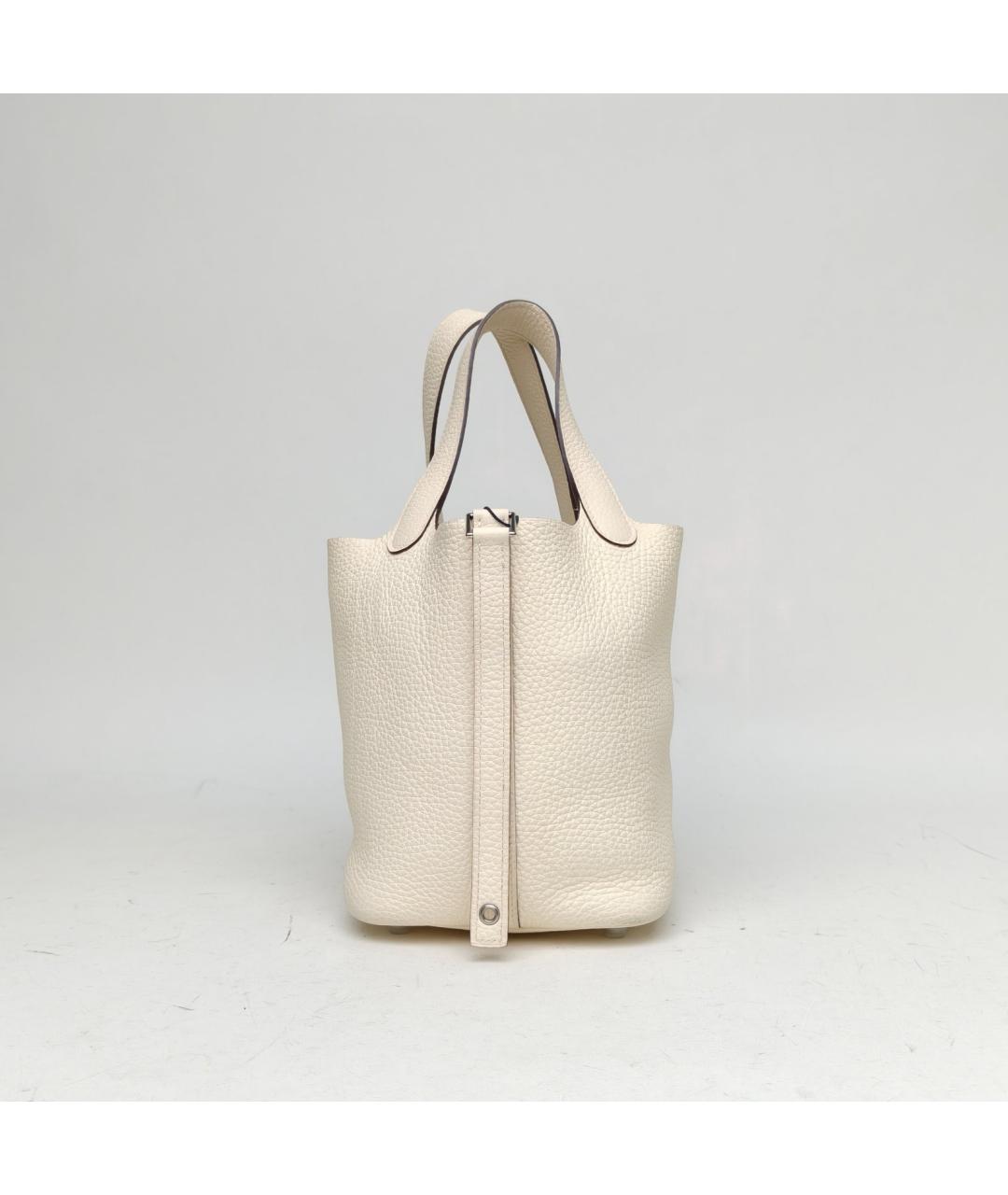 HERMES Бежевая сумка с короткими ручками, фото 4