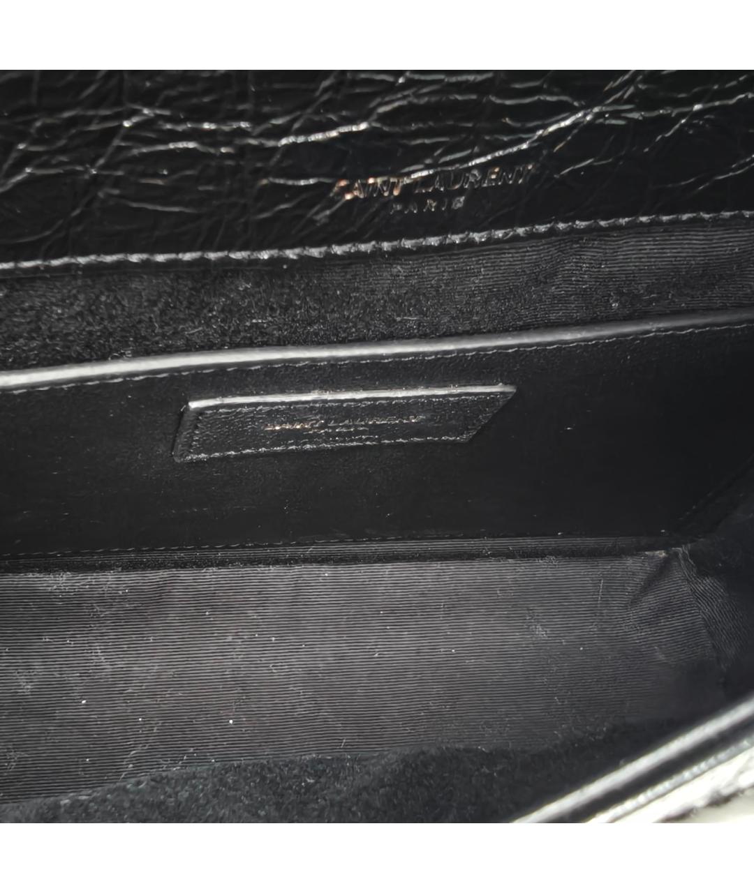 SAINT LAURENT Черная кожаная сумка через плечо, фото 7