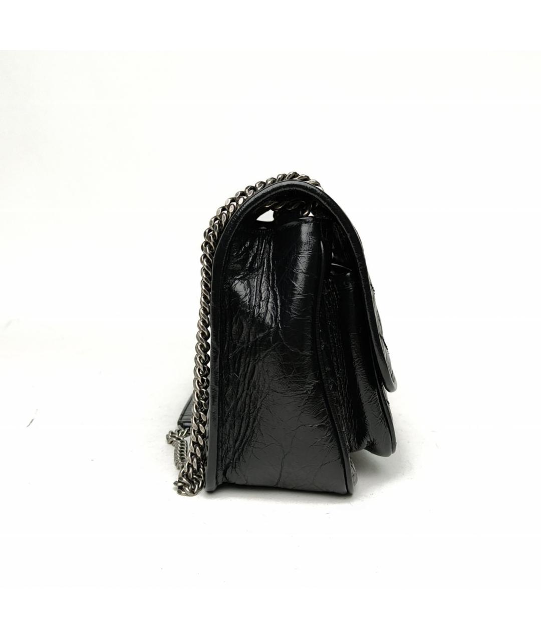 SAINT LAURENT Черная кожаная сумка через плечо, фото 5