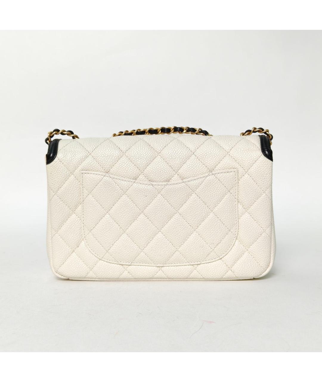 CHANEL Белая кожаная сумка через плечо, фото 4