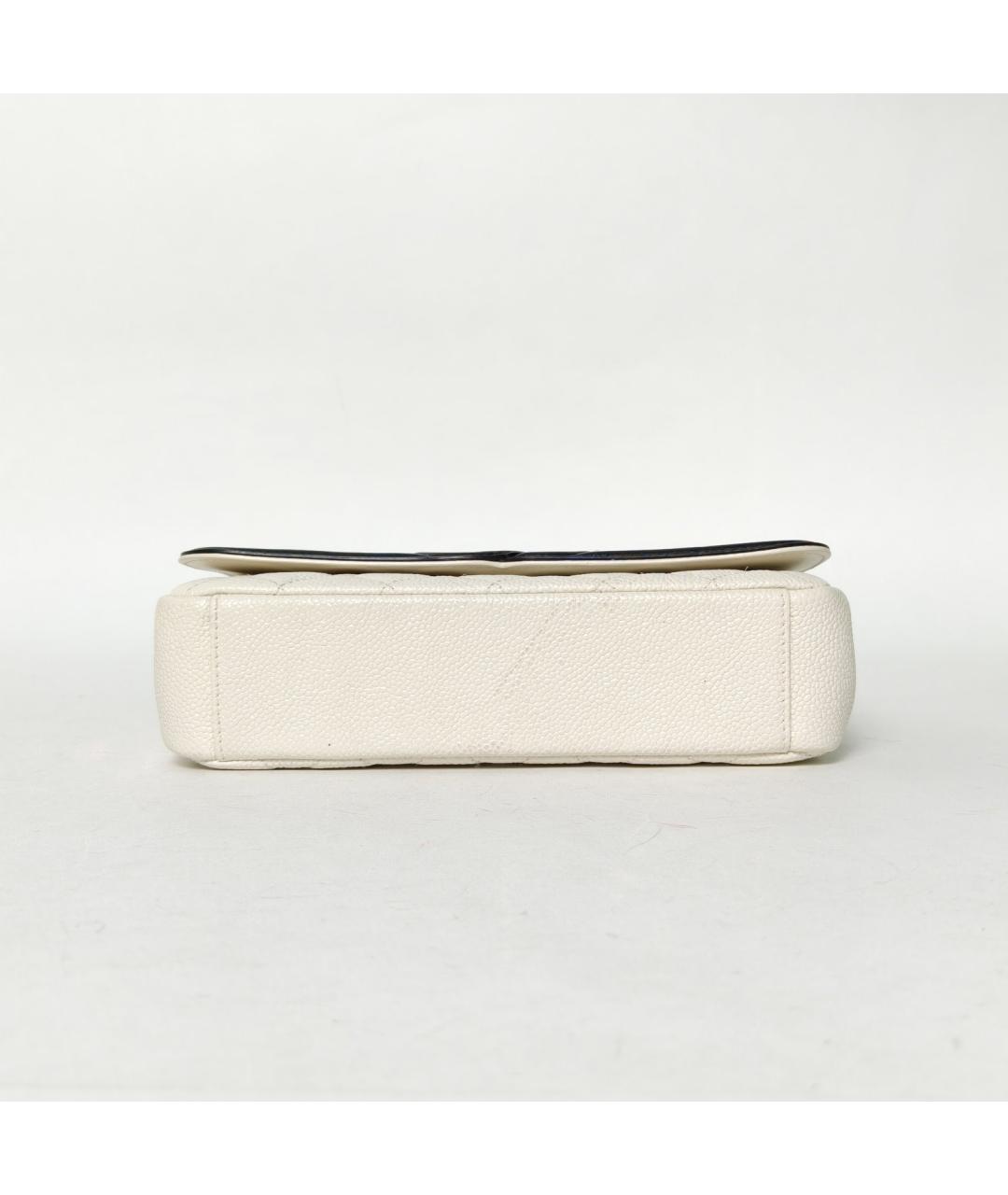 CHANEL Белая кожаная сумка через плечо, фото 6