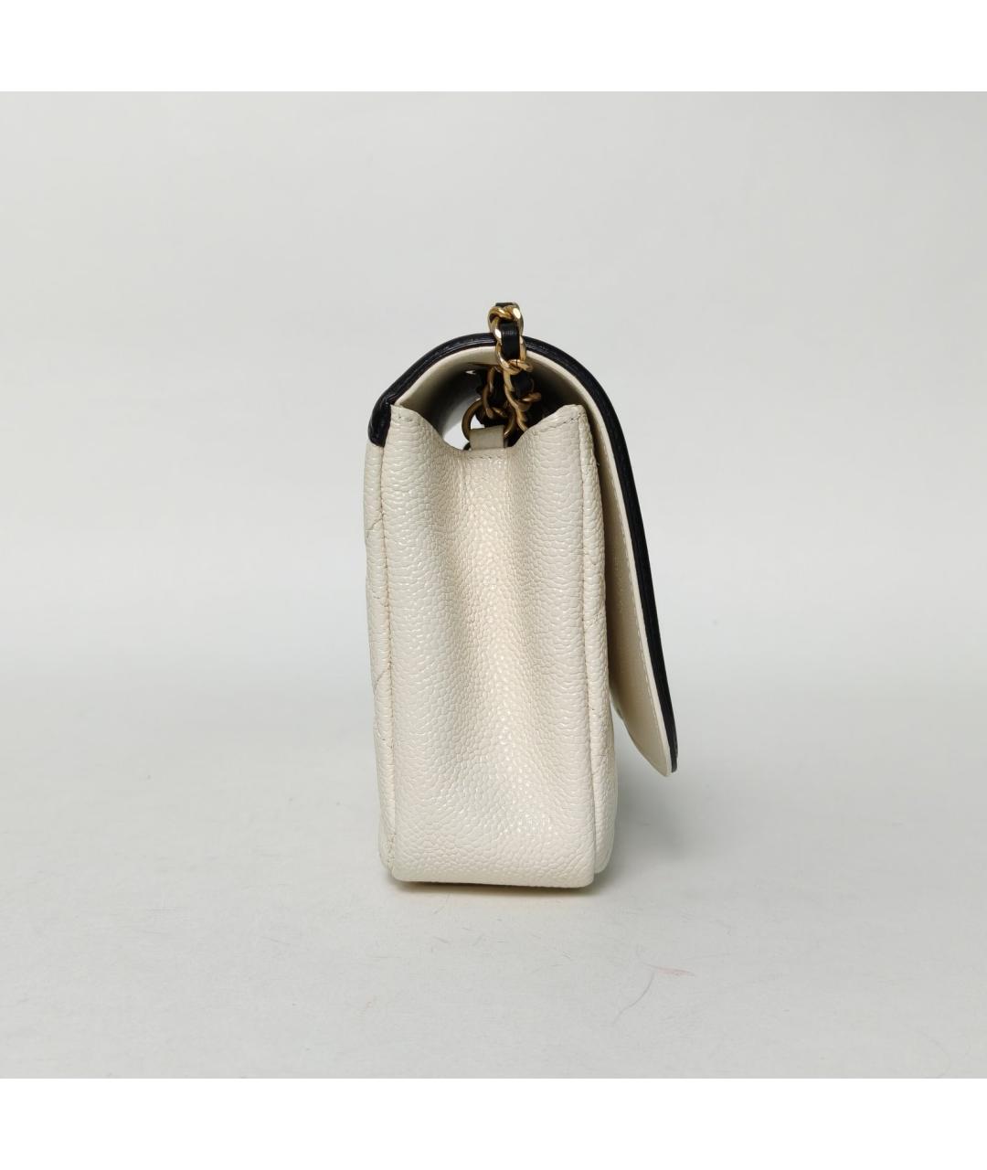 CHANEL Белая кожаная сумка через плечо, фото 5