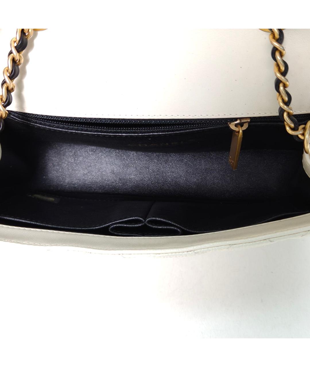 CHANEL Белая кожаная сумка через плечо, фото 8