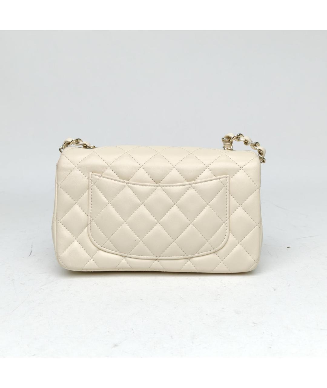 CHANEL Белая кожаная сумка через плечо, фото 4