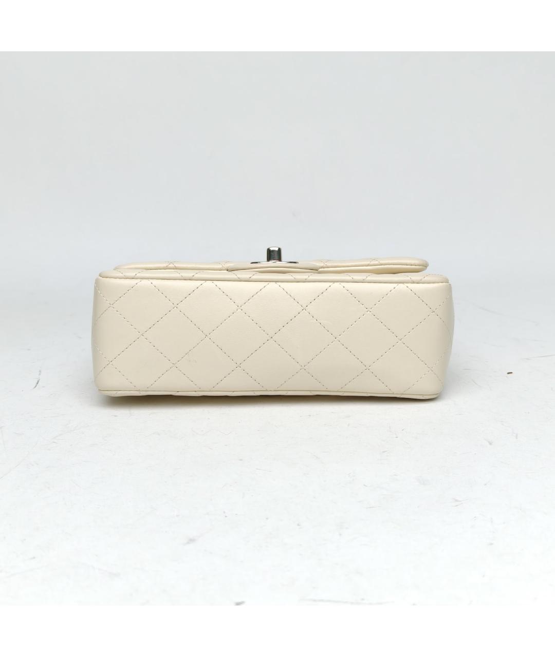 CHANEL Белая кожаная сумка через плечо, фото 6
